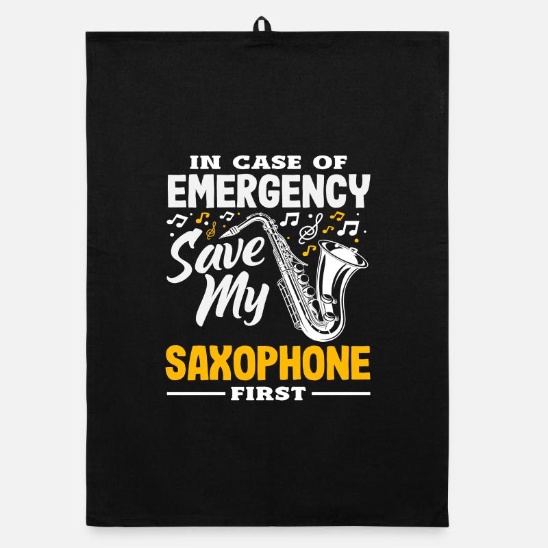 Emergency Save My Saxophone First Funny Organic Geschirrtuch