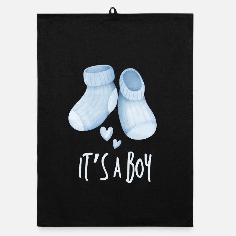 Blue Baby Booties It's a Boy Organic dish towel
