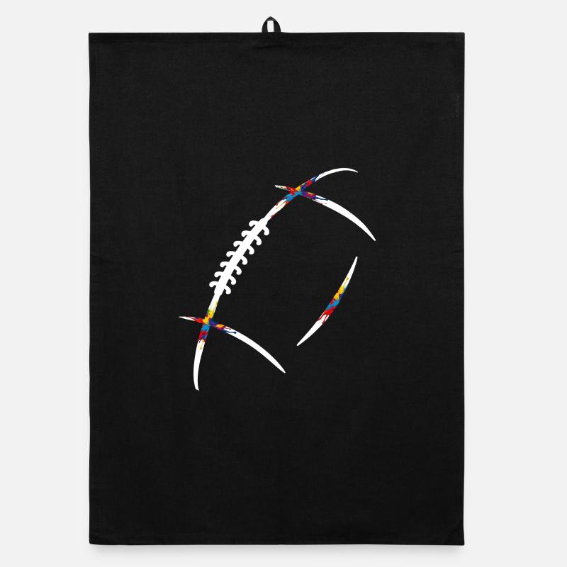 ballon de rugby éclat de couleurs  Torchon bio