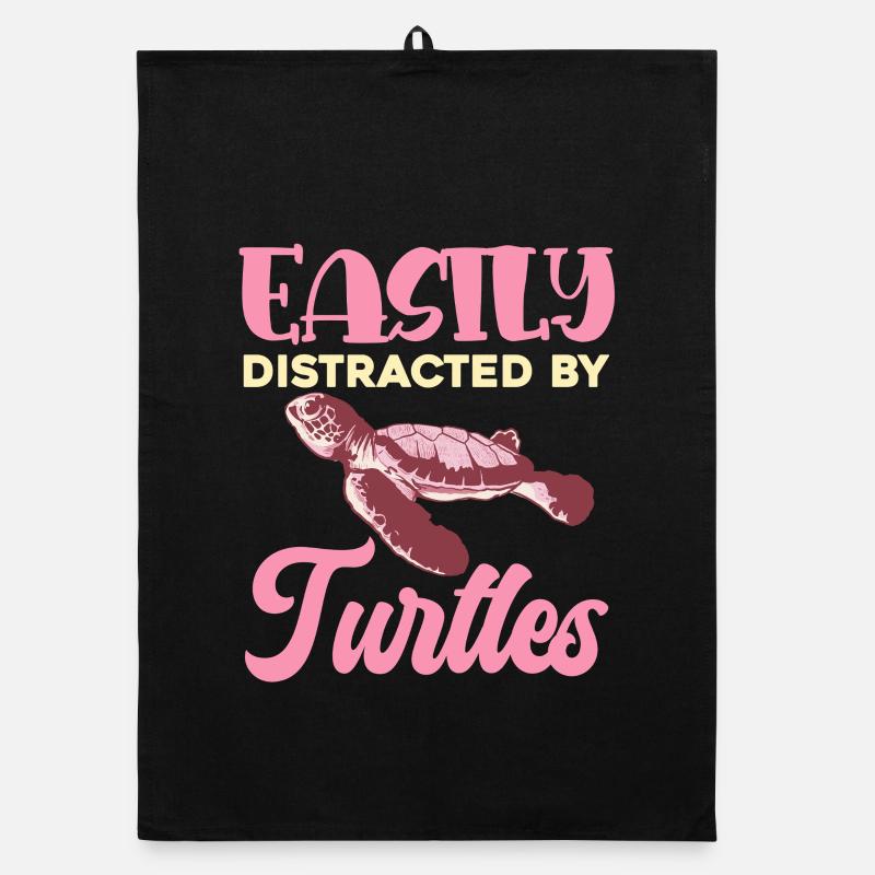 Easily distracted by turtles Organic dish towel