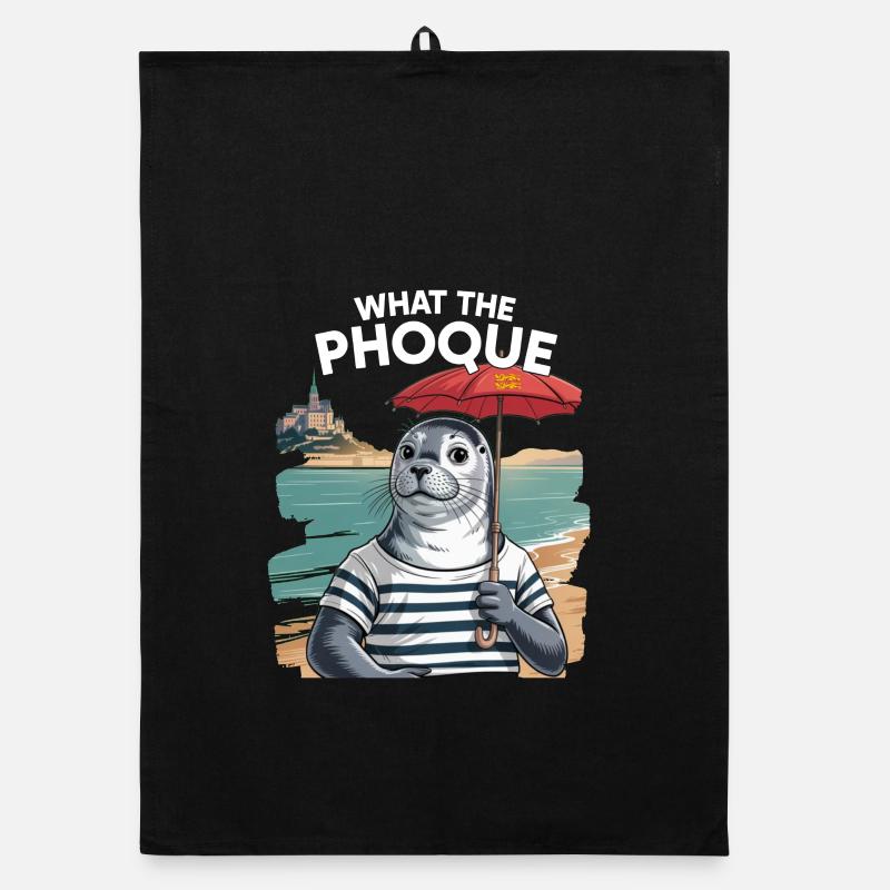 What the Phoque Normandy Regional Humor Pride Organic dish towel