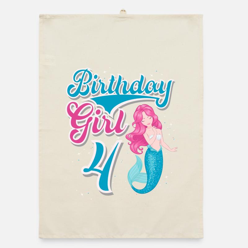 Sirène du 4e anniversaire Torchon bio