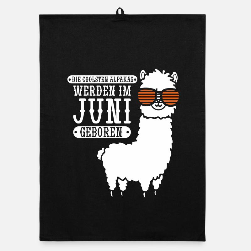 Juni Geburtstag Alpaka Spruch Lustig Organic Geschirrtuch