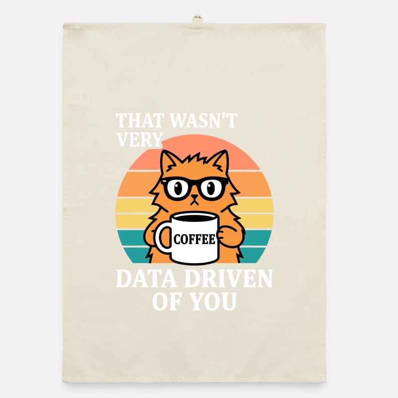 Nicht sehr datengetrieben Katze Kaffee IT Nerd Organic Geschirrtuch