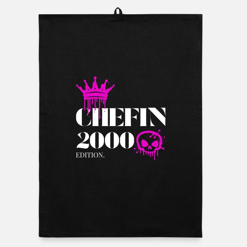Chefin Edition 2000 25 Geburtstag Spruch Organic Geschirrtuch
