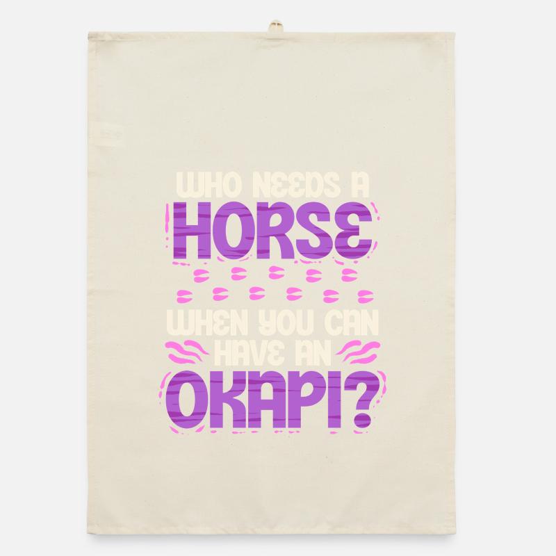 Okapi Tier Who Needs A Horse? Organic Geschirrtuch