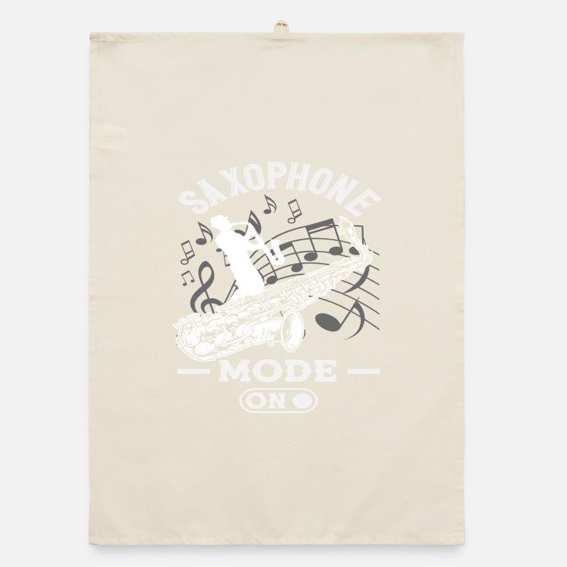 Saxophone mode in Funny Saxophonist Organic dish towel
