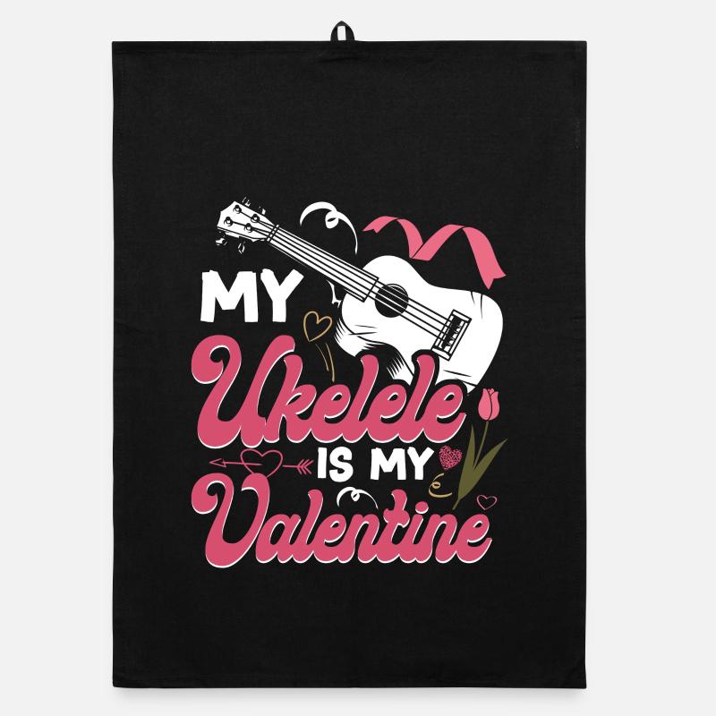 Valentines ukulélé hawaïen Torchon bio