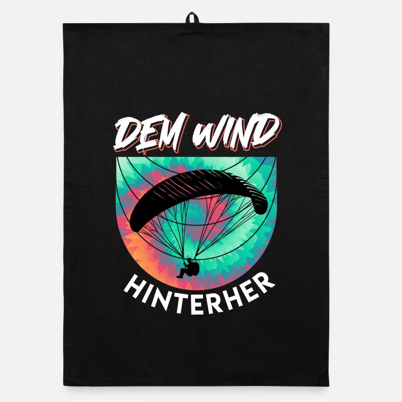Gleitschirmflieger DEM WIND HINTERHER Lustig Organic Geschirrtuch