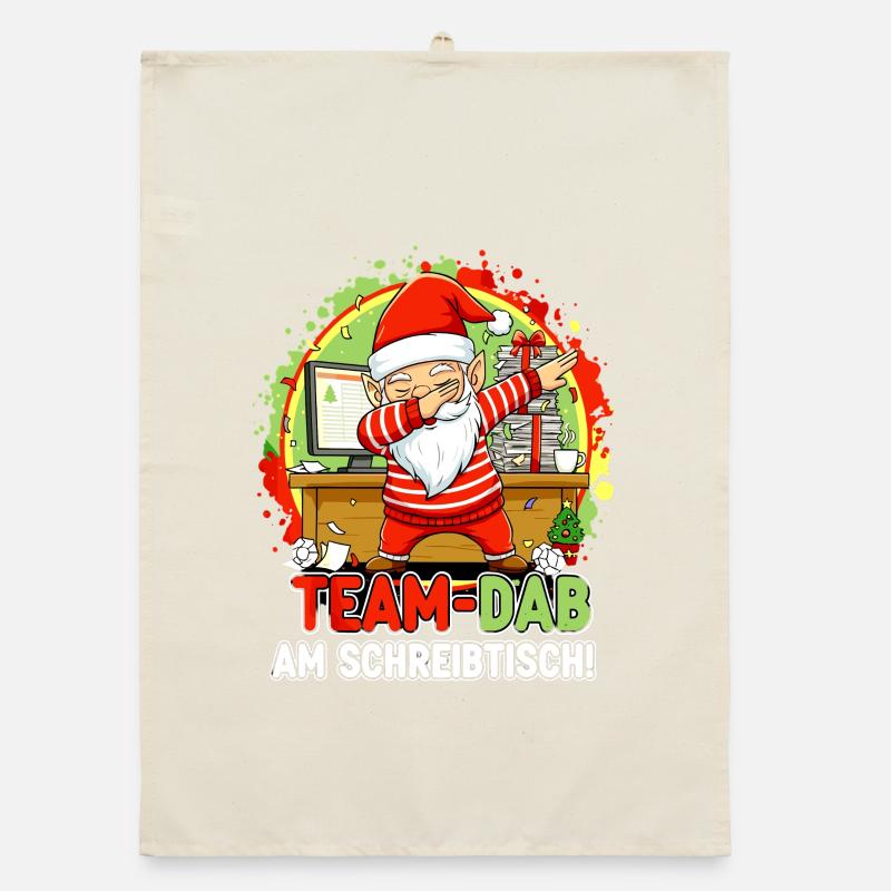 ÉQUIPE À LA TABLE DE BUREAU GNOME BUREAU DE BUREAU DE NOËL Torchon bio