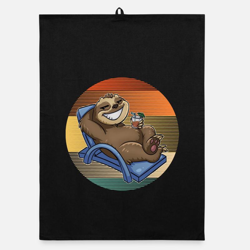 Sloth Vacation Organic dish towel