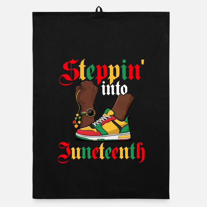 Steppin' Into Juneteenth – Schwarzer Stolz Organic Geschirrtuch