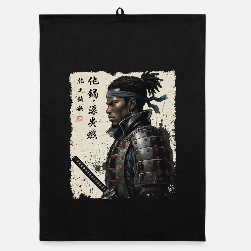Afro American Samurai – African Roots Pride Organic dish towel