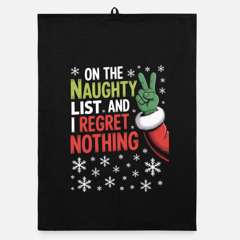 Naughty List I Regret Nothing Organic dish towel