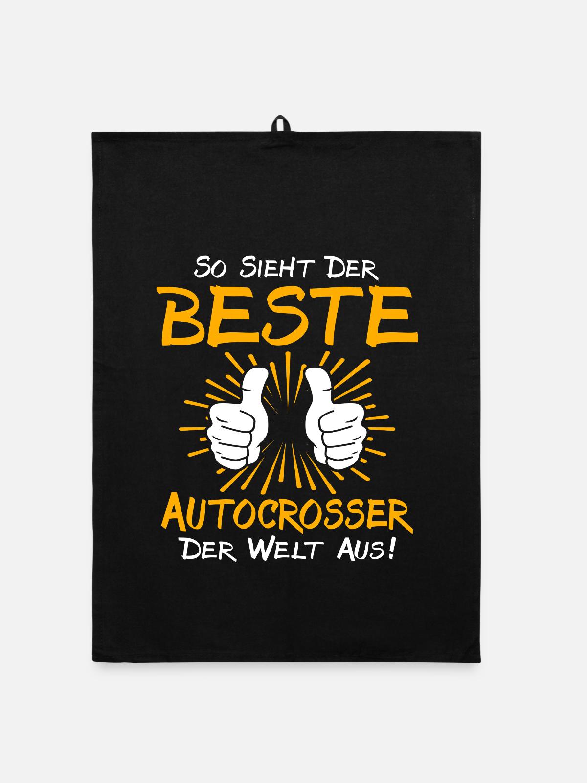 Autocrosser Geschenkidee - Organic Geschirrtuch - Schwarz - Vorne