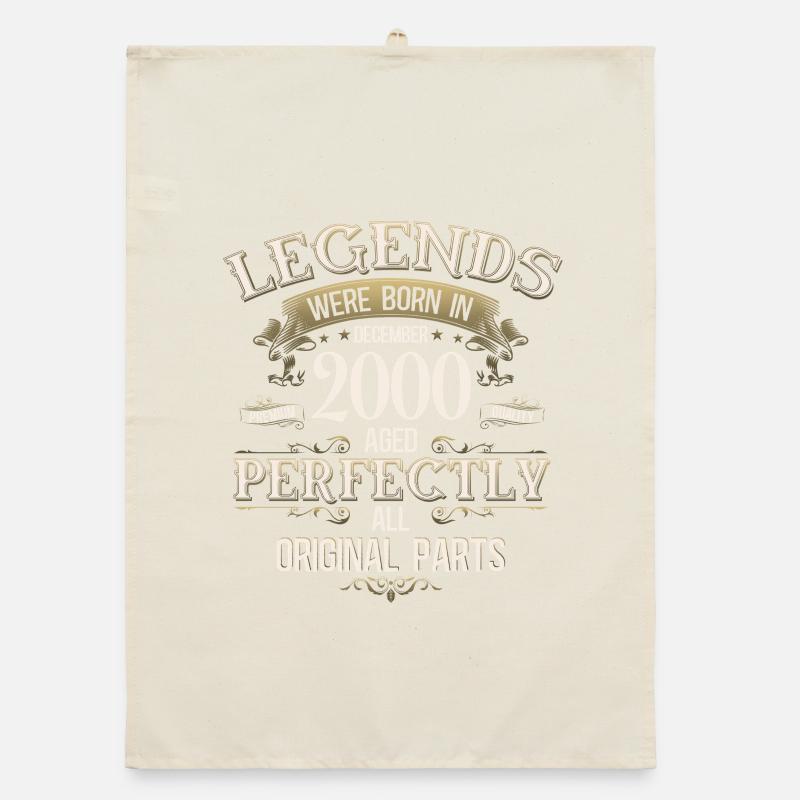 25th Birthday Legend December Year 2000 Organic dish towel