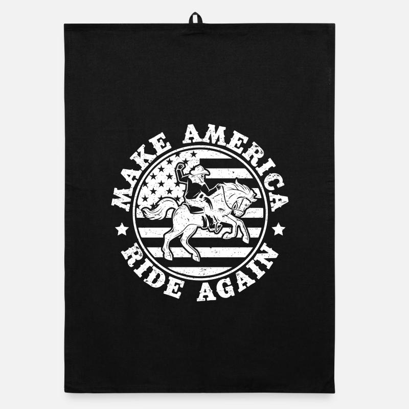 Rodeo Horse Riding Make America Ride Again Cowboy Organic Geschirrtuch