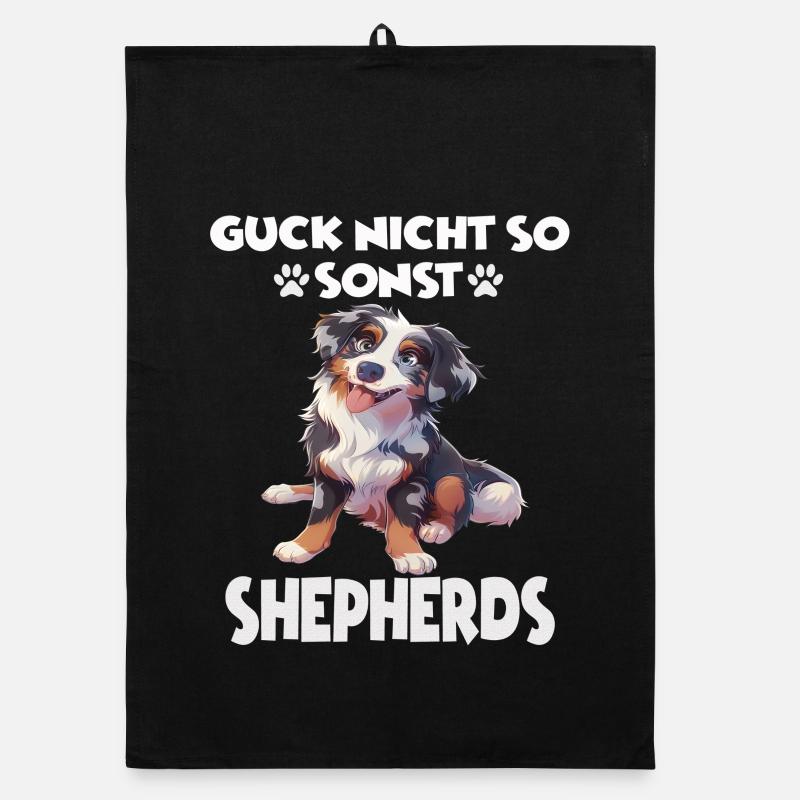 Australian Shepherd T Walk Dog Owner Aussie Organic dish towel