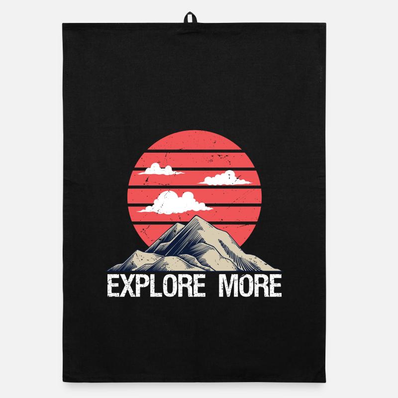 Explorer la montagne Explorer davantage - Torchon bio - noir