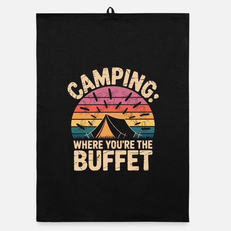 Camping Where You're The Buffet Lustiger Camping Organic dish towel