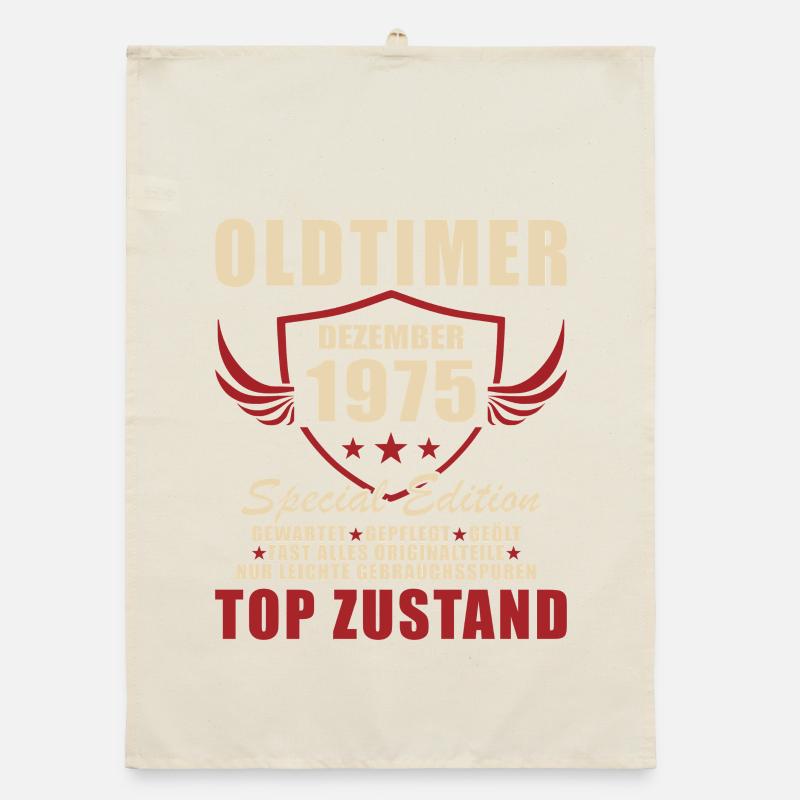 Oldtimer 1975 Sonderedition Logo Organic Geschirrtuch