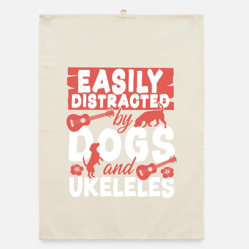 Hawaiian Ukulele Uke Dog Easily Organic Geschirrtuch