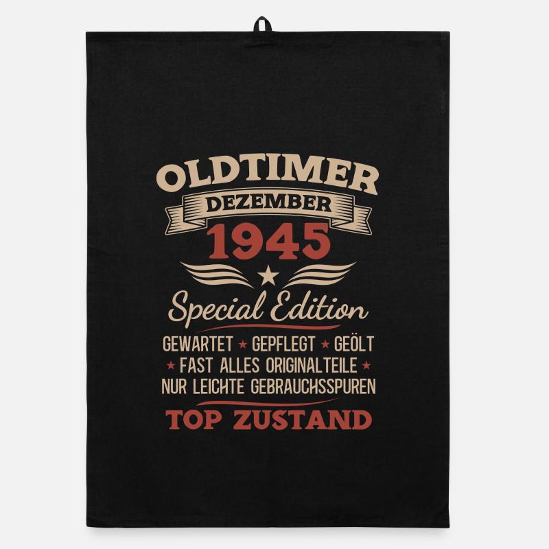 80. Geburtstag Geschenk Oldtimer Dezember 1945 Organic Geschirrtuch
