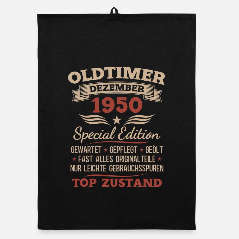 75. Geburtstag Geschenk Oldtimer Dezember 1950 Organic Geschirrtuch