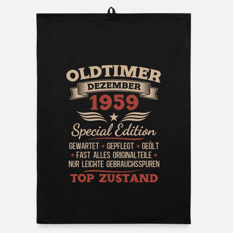 66. Geburtstag Geschenk Oldtimer Dezember 1959 Organic Geschirrtuch
