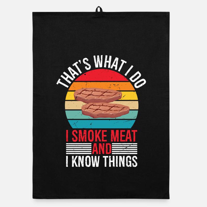 Funny Pitmaster I Smoke Meat BBQ Smoker Grill  Organic Geschirrtuch