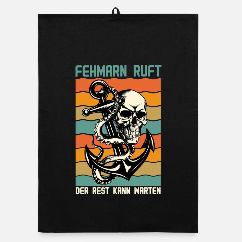 FEHMARN CALLS THE REST CAN WAIT Retro Funny Organic dish towel