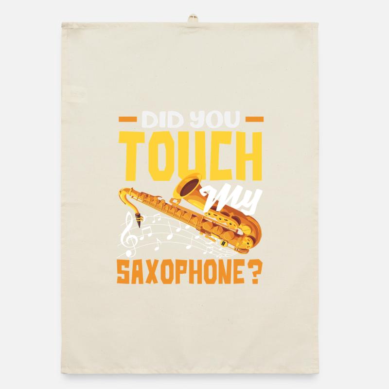 Saxophone Funny Saying Organic dish towel