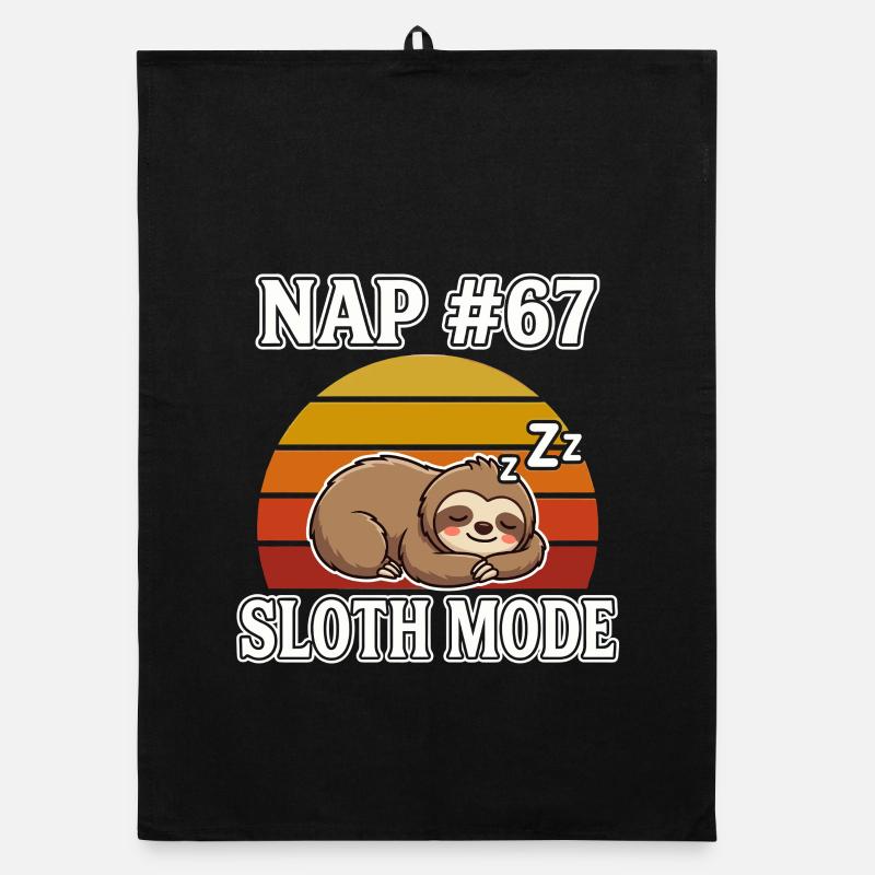 Faultier Nickerchen 67 Meme Slang Sloth Mode Organic Geschirrtuch