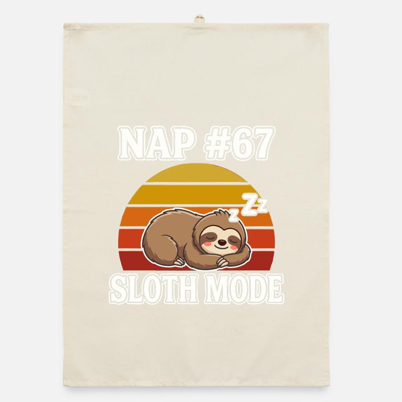 Faultier Nickerchen 67 Meme Slang Sloth Mode Organic Geschirrtuch