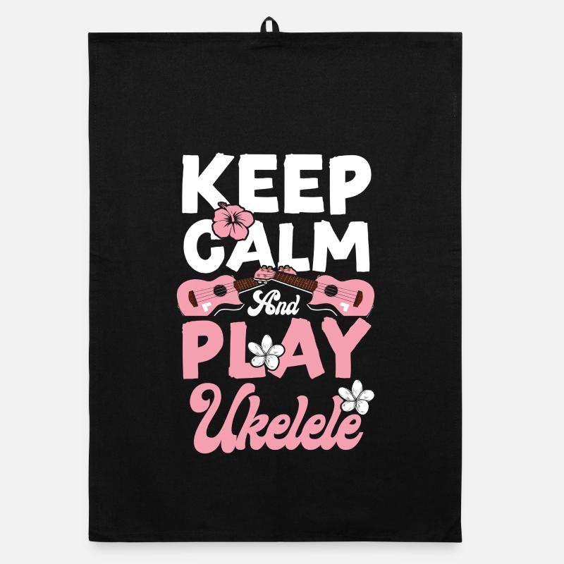 Ukulélé hawaïen ukulélé Keep Calm & Torchon bio
