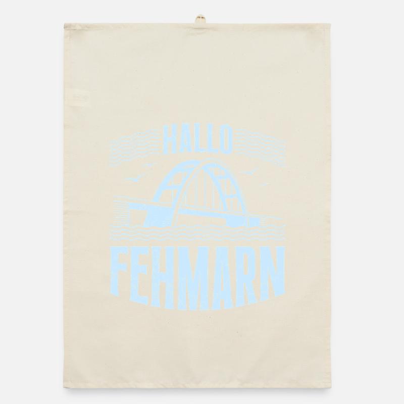 Fehmarn Souvenier HELLO FEHMARN Baltic Sea Funny Organic dish towel
