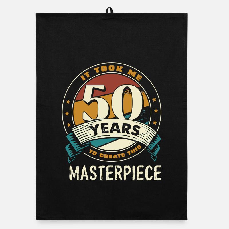 Emblème anniversaire du chef-d’œuvre des 50 ans Torchon bio