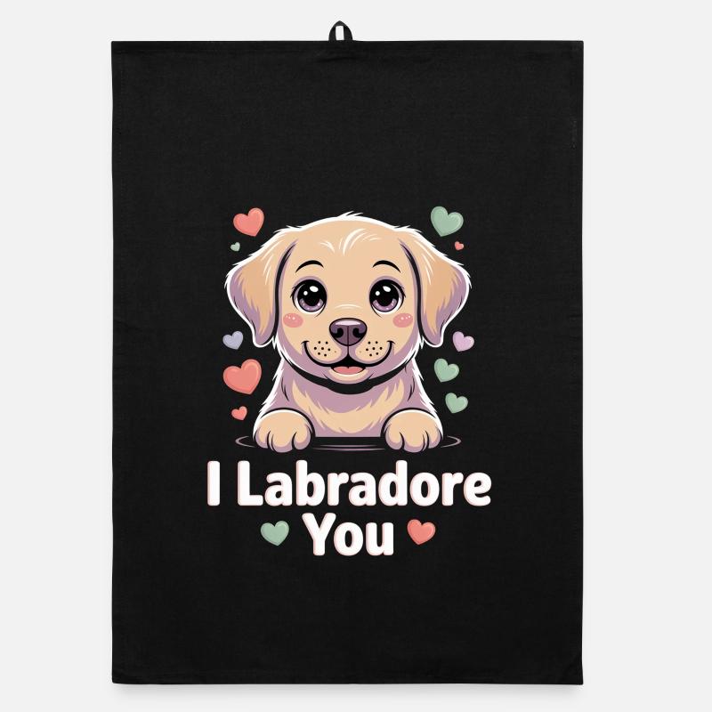 Ich Labrador, du Herz, Welpe Organic Geschirrtuch