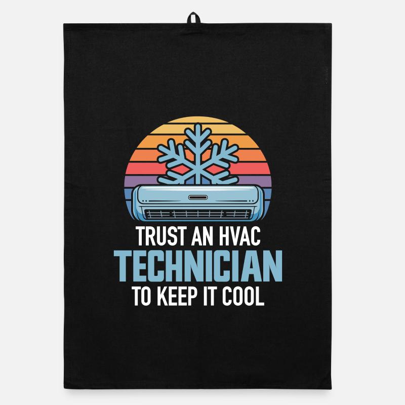 HVAC Techniker Retro Klima Experte Design Profis Organic Geschirrtuch