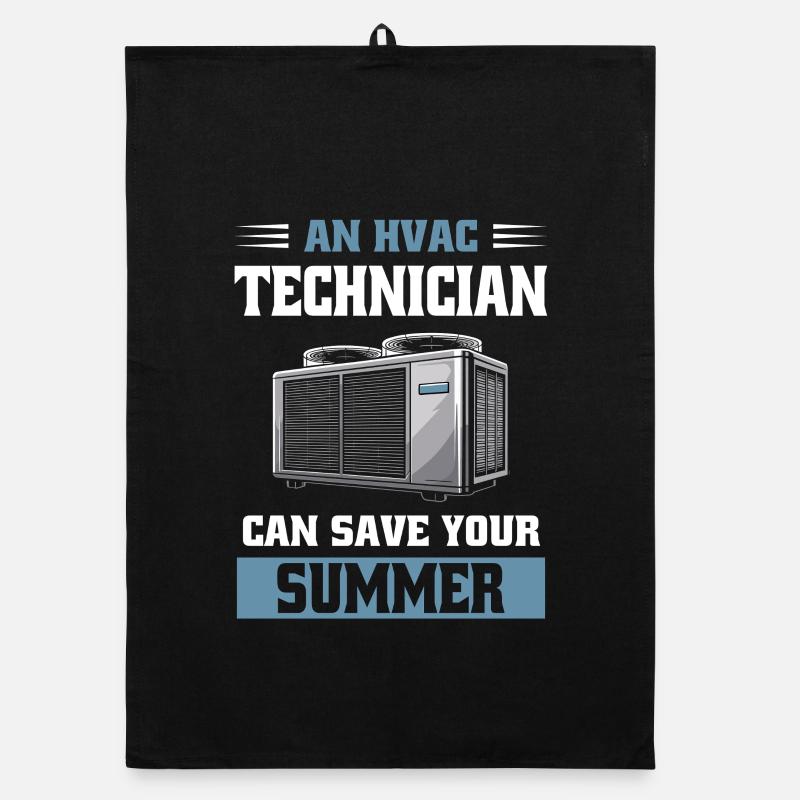 Funny HVAC Technician Design Cold Heat Engineering Organic dish towel