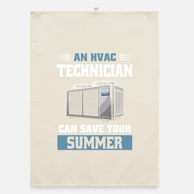 Funny HVAC Technician Design Cold Heat Engineering Organic dish towel