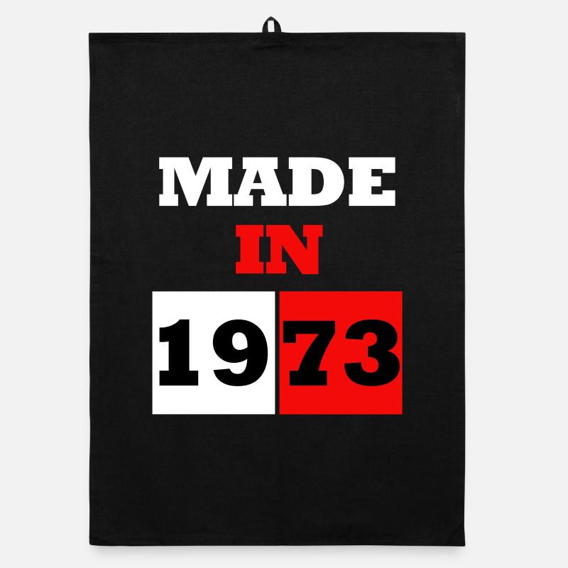 Made in 1973 Anniversaire Retro Bloc Torchon bio