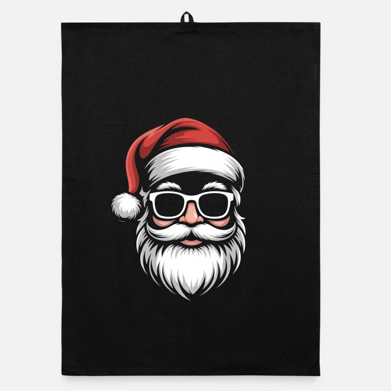 Chilled Santa with sunglasses Organic dish towel
