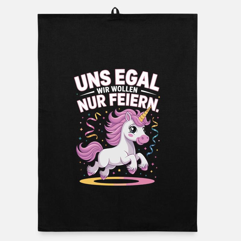  Uns Egal Wir Wollen Nur Feiern Einhorn Party Organic Geschirrtuch