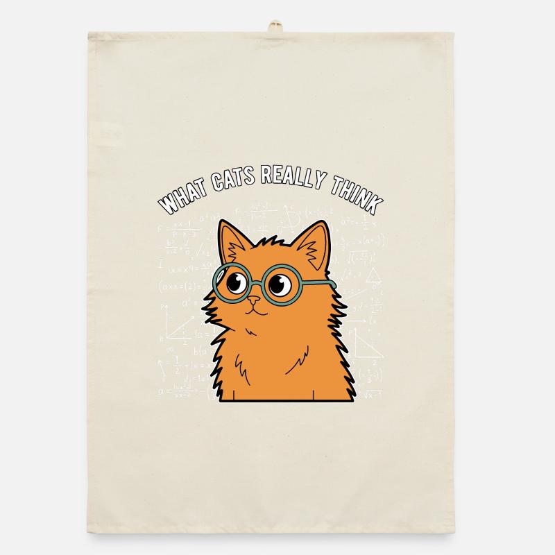 What Cats Really Think Funny Math Saying Organic dish towel