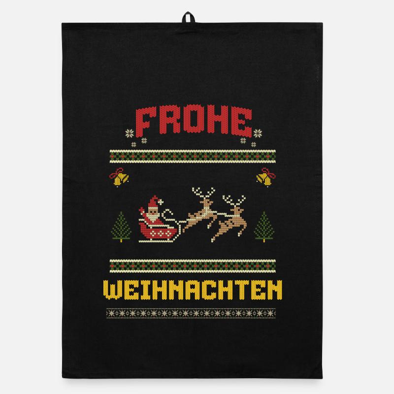 Frohe Weihnachten Lustiges Ugly Design Organic Geschirrtuch