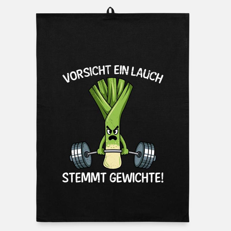 Gewichtheber VORSICHT EIN LAUCH STEMMT GEWICHTE Organic Geschirrtuch