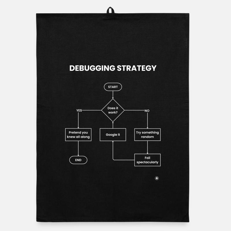 Debugging-Strategie-Flussdiagramm – Funktioniert es Geschenk - Organic Geschirrtuch - Schwarz