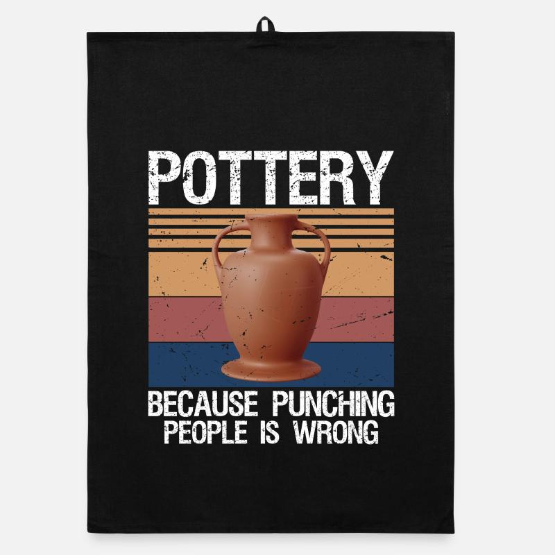 Pottery Because Punching People Is Wrong Organic Geschirrtuch