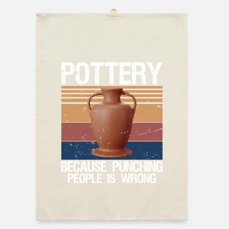 Pottery Because Punching People Is Wrong Organic Geschirrtuch